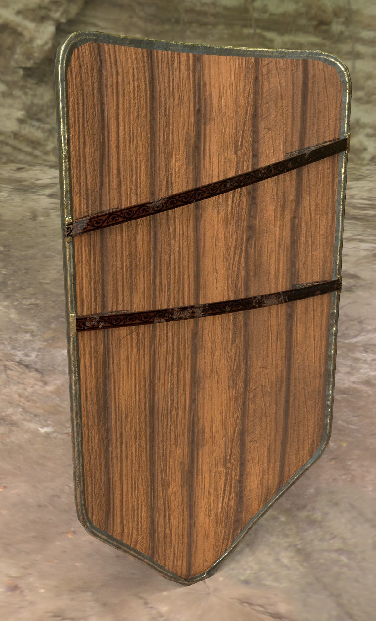 Medieval shield Low-poly 3D model_3