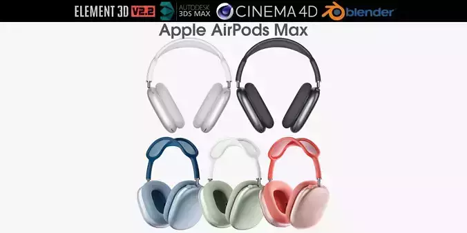 Apple AirPods MAX all colors 3D model