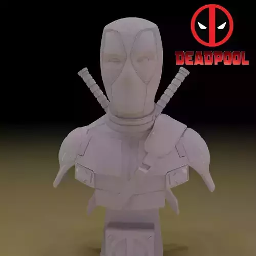 Deadpool Bust Sculpture 3D Model Ready for Printing