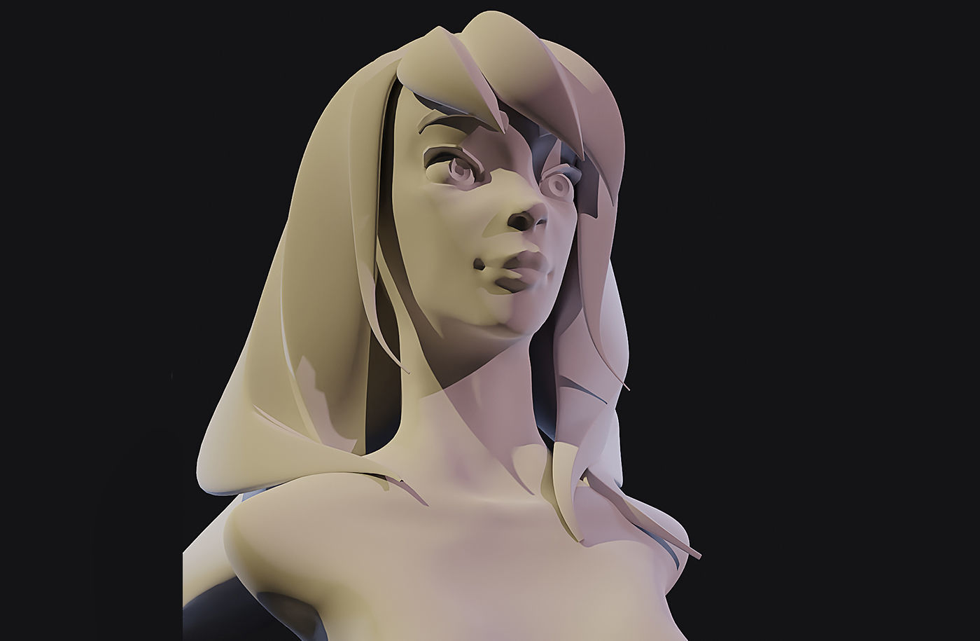 2 stylized heads 3D model_3