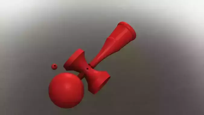 kendama 3d ball with hole in it 3D print model