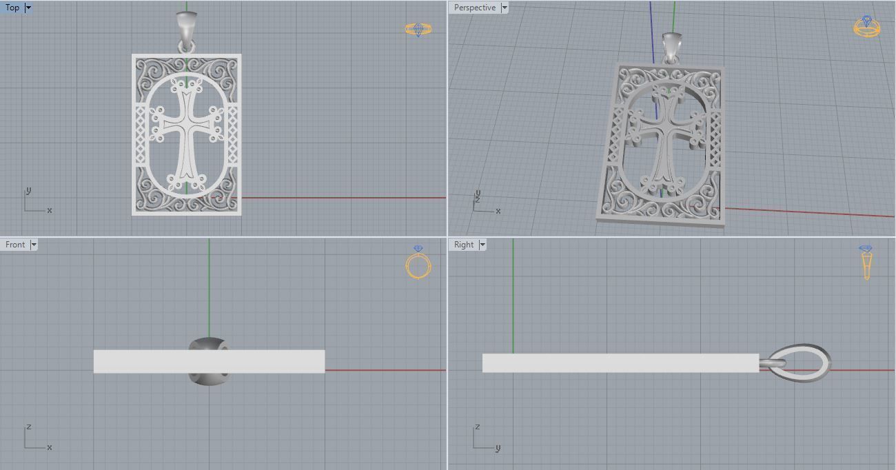 Armenian Cross Pendant 3D print model_5