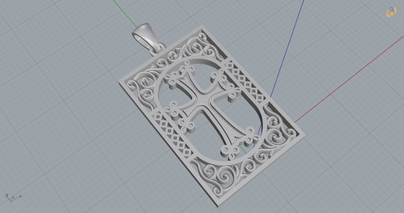 Armenian Cross Pendant 3D print model_7