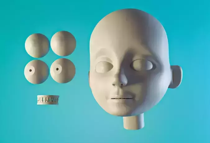  Cartoon Character Face Head Base Mesh
