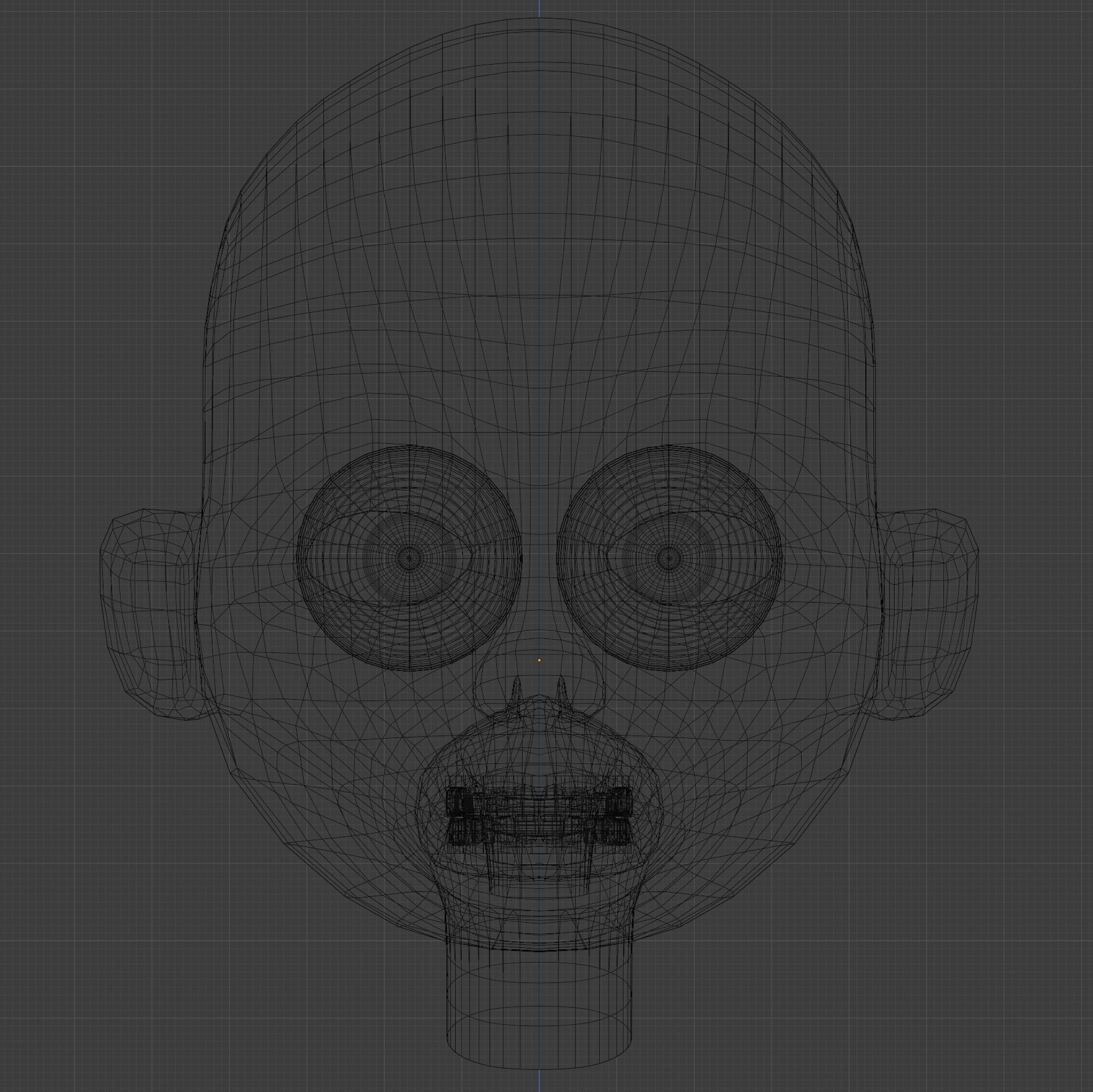 Cartoon Character Face Head Base Mesh Low-poly 3D model_4