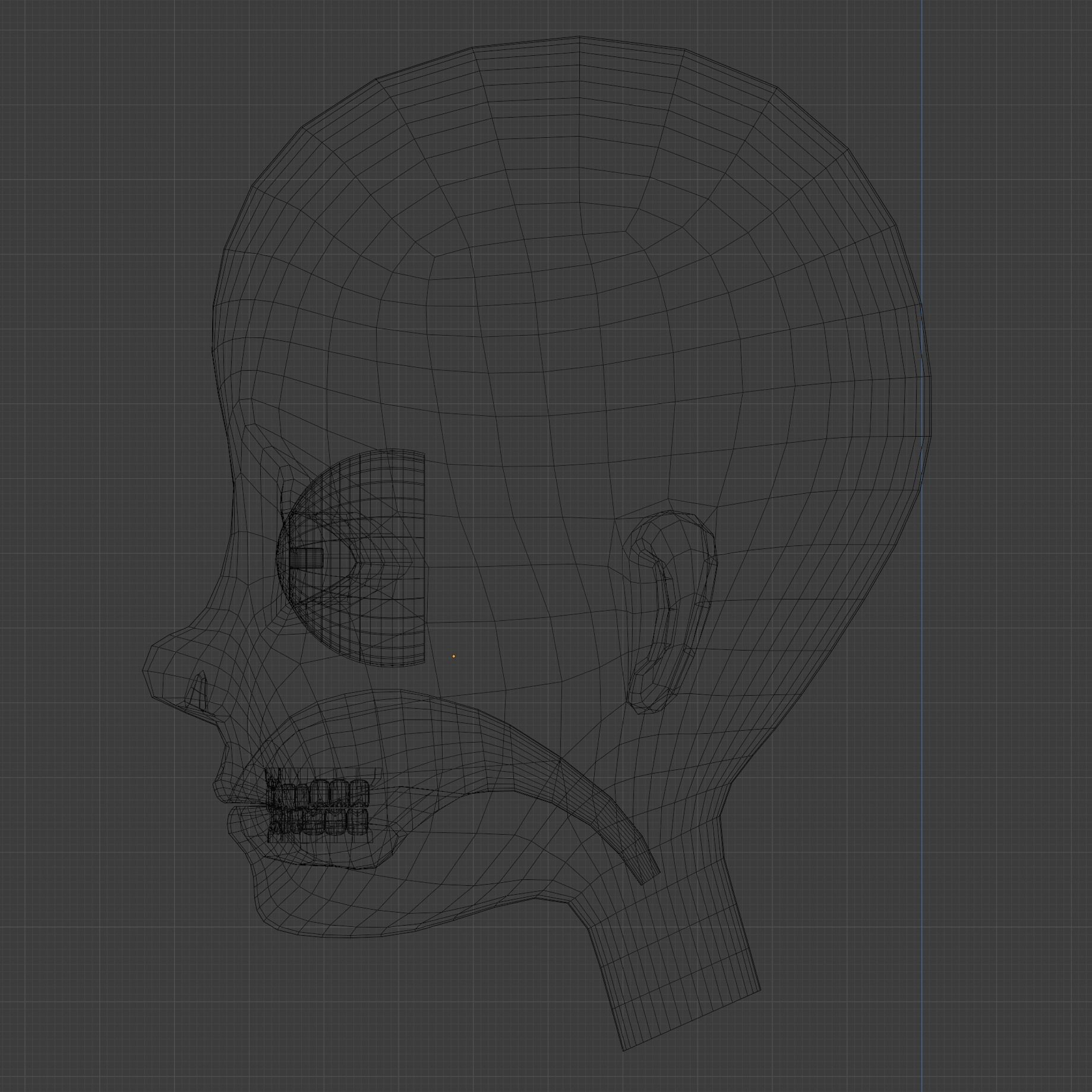Cartoon Character Face Head Base Mesh Low-poly 3D model_5