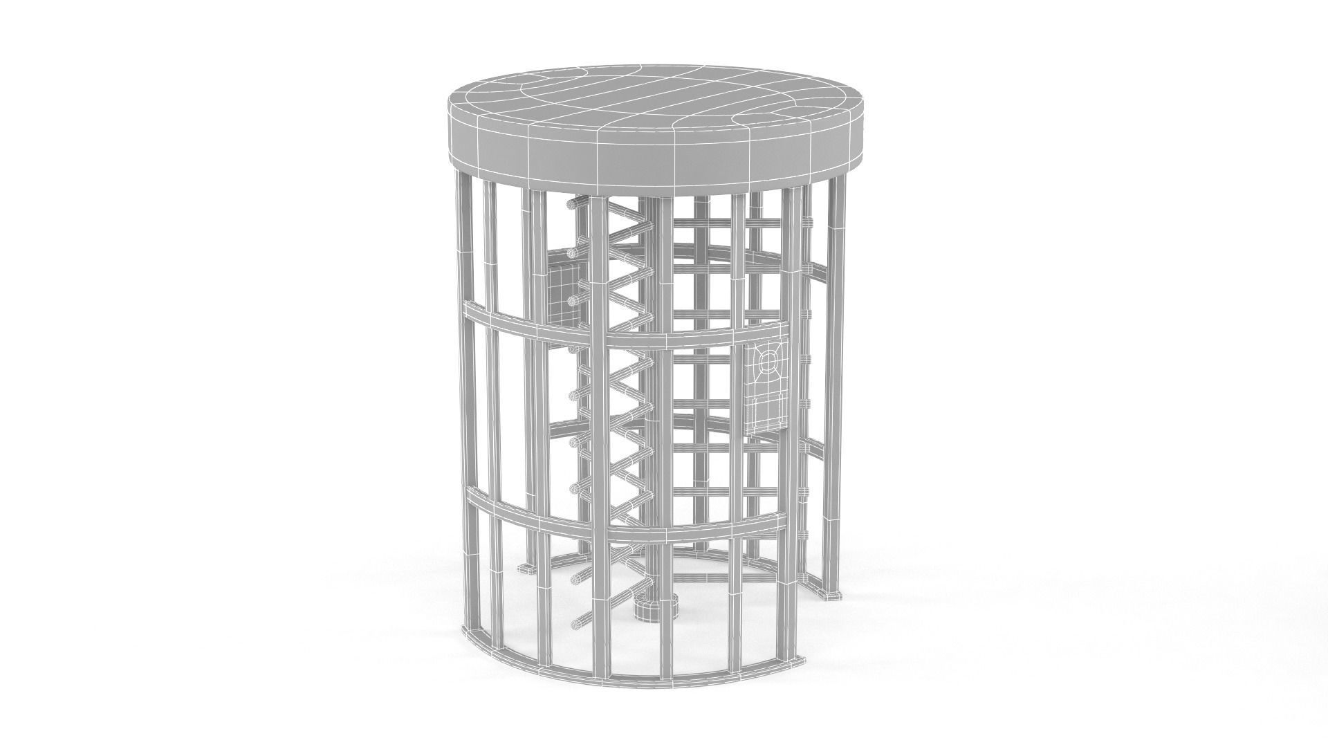 Security Turnstile Access 3D model_9