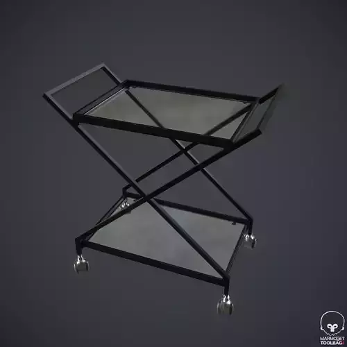 Poyen Outdoor Iron Bar Serving Cart PBR Texture 3D Model