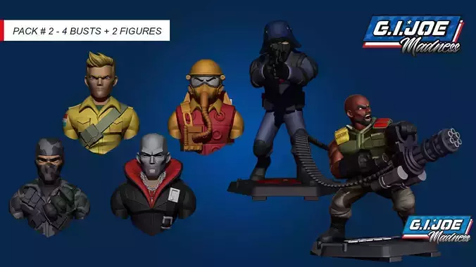PACK 02 - GI JOE MADNESS - 4 bust plus 2 full figure