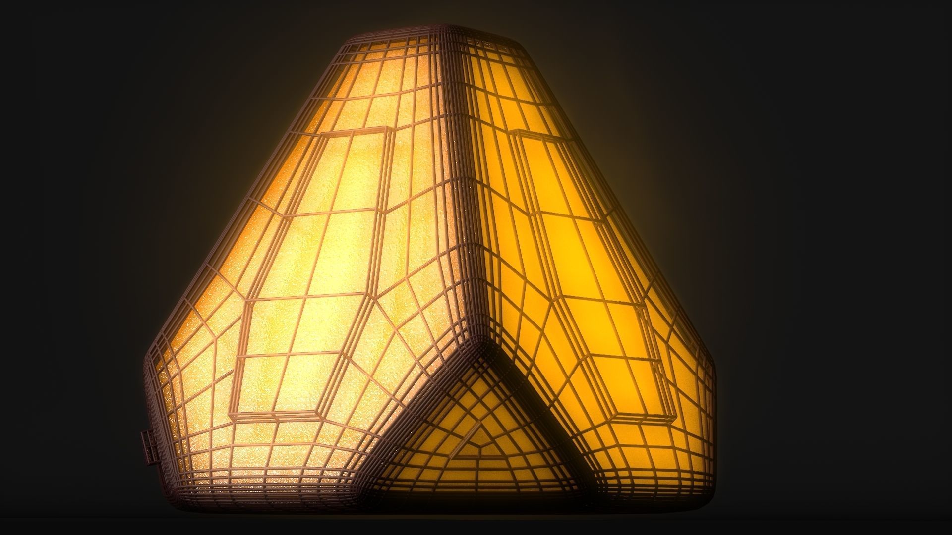 Sci-fi Pyramid - Lantern 3D model_1