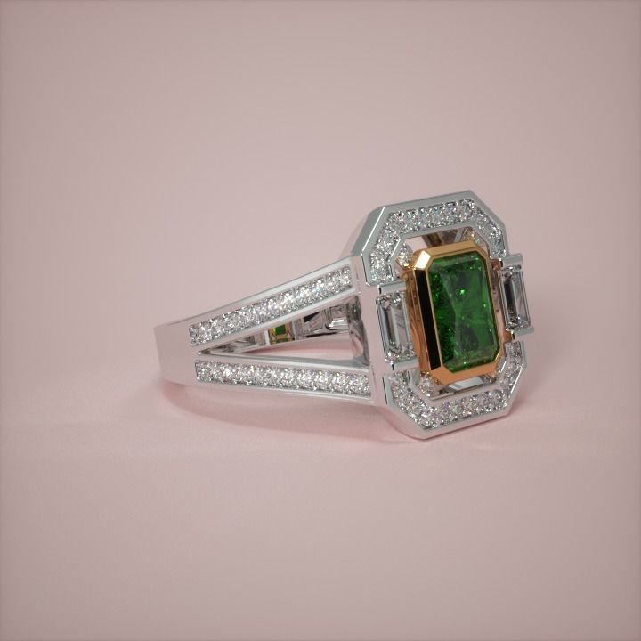 emerald ring  3D print model 3D print model_2