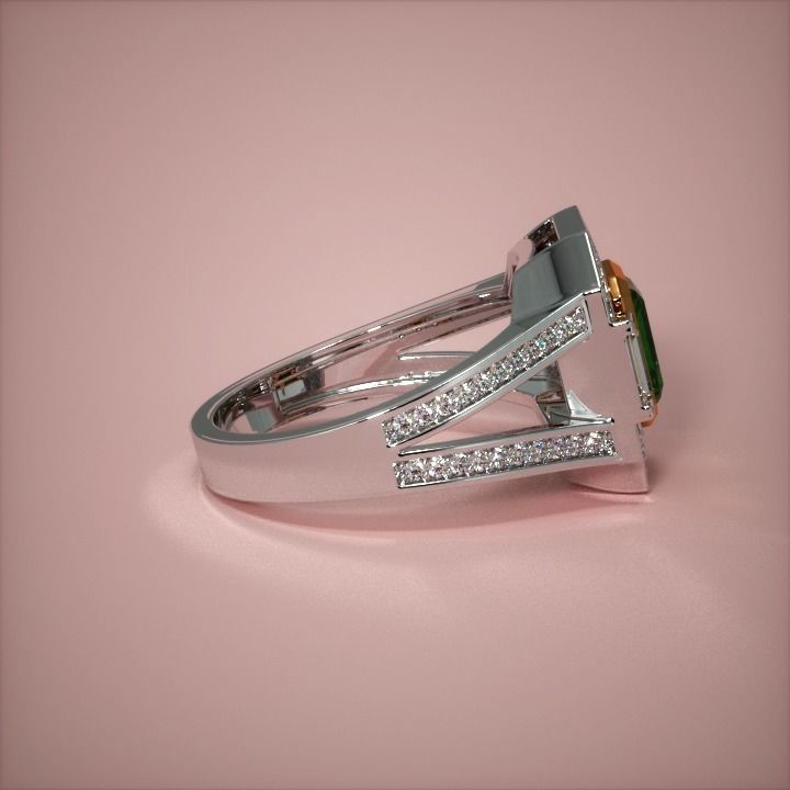 emerald ring  3D print model 3D print model_3