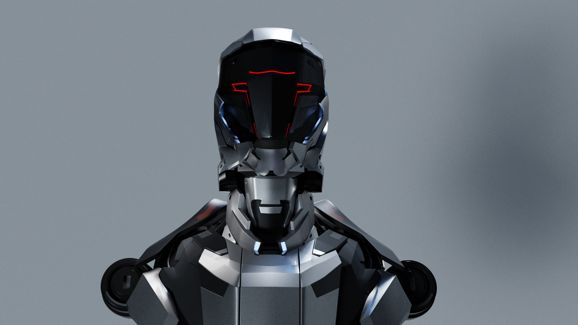 Cyberpunk robot 3D model_4