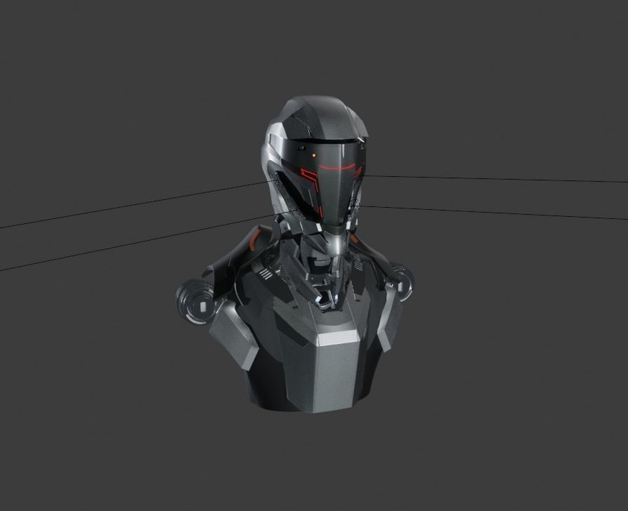 Cyberpunk robot 3D model_10