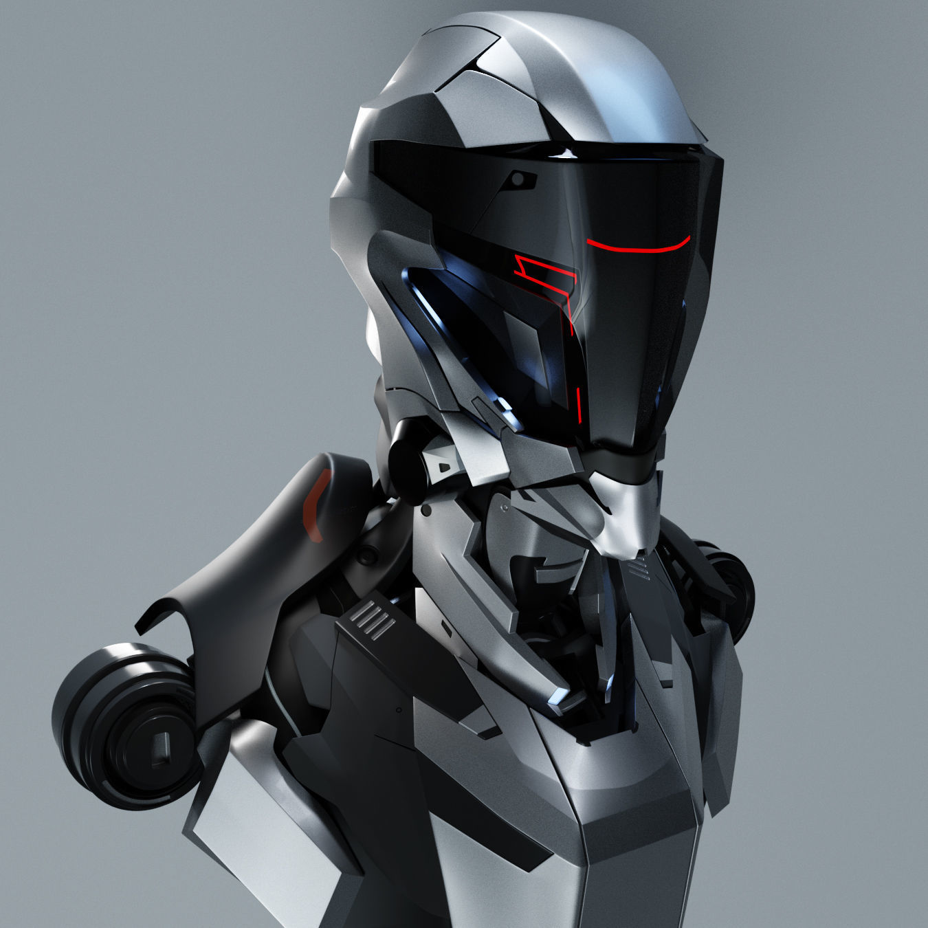 Cyberpunk robot 3D model_0