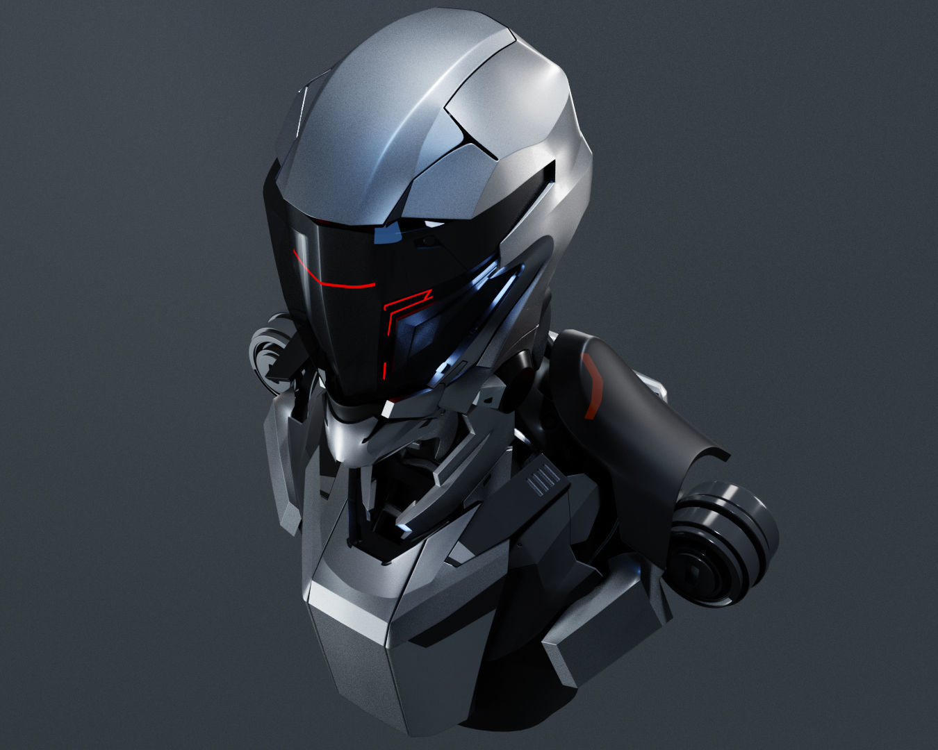 Cyberpunk robot 3D model_6