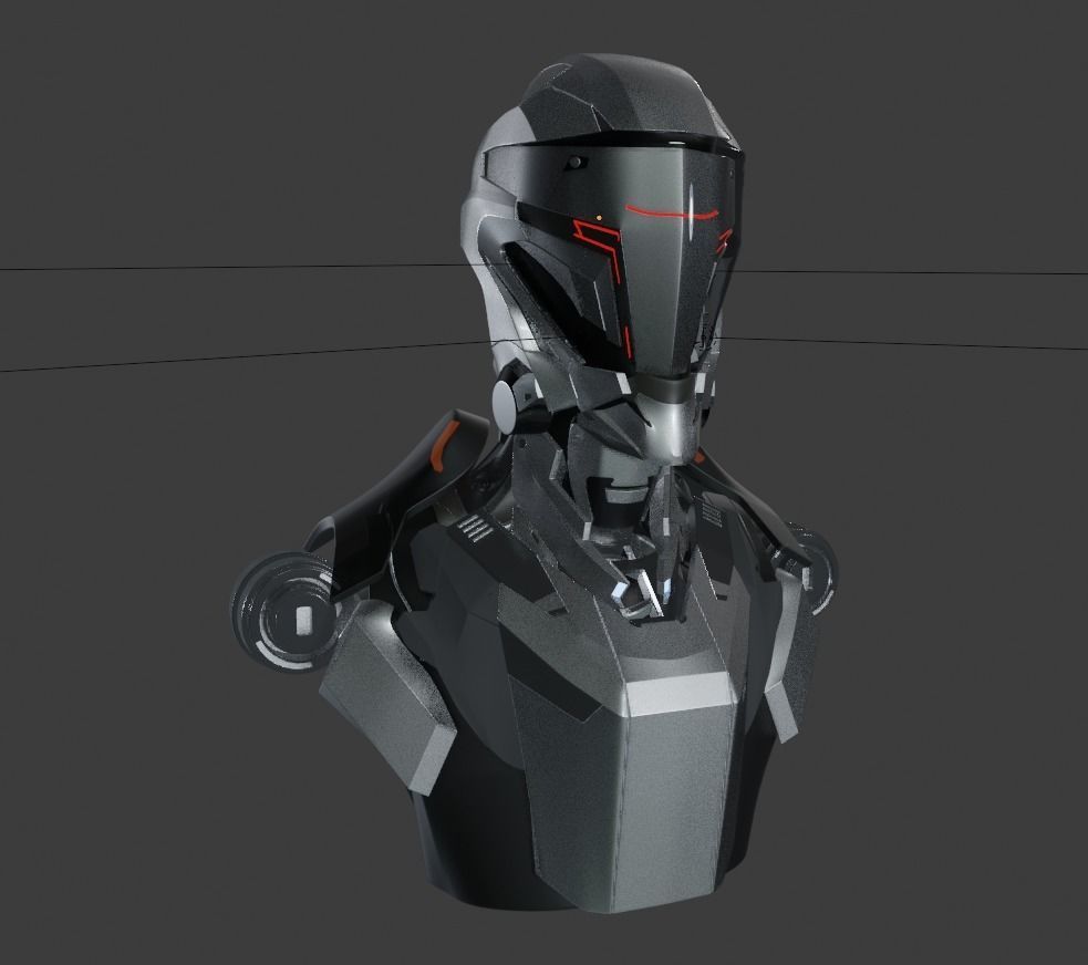 Cyberpunk robot 3D model_12