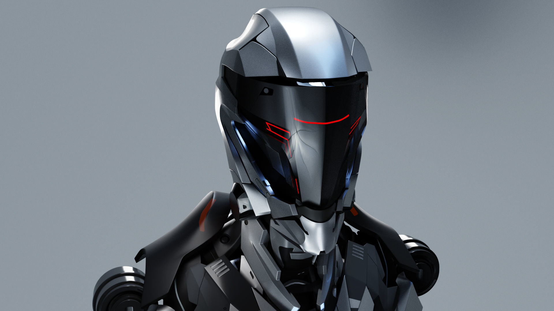 Cyberpunk robot 3D model_3