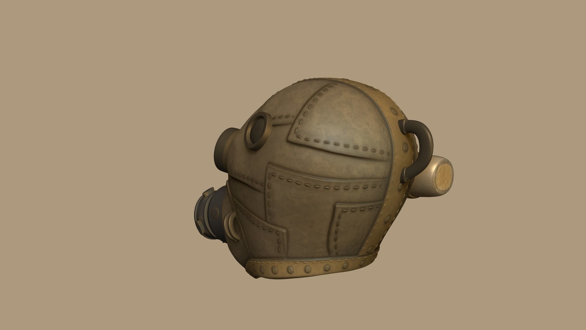 Wasteland Mask 01 - Sci-Fi Character Costume Low-poly 3D model_7