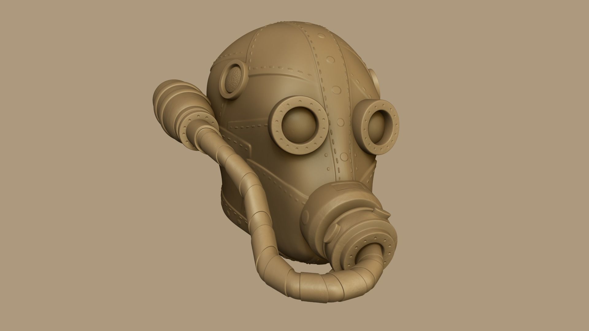 Wasteland Mask 01 - Sci-Fi Character Costume Low-poly 3D model_1