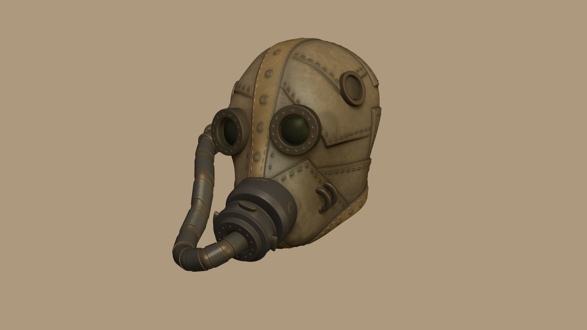 Wasteland Mask 01 - Sci-Fi Character Costume Low-poly 3D model_2