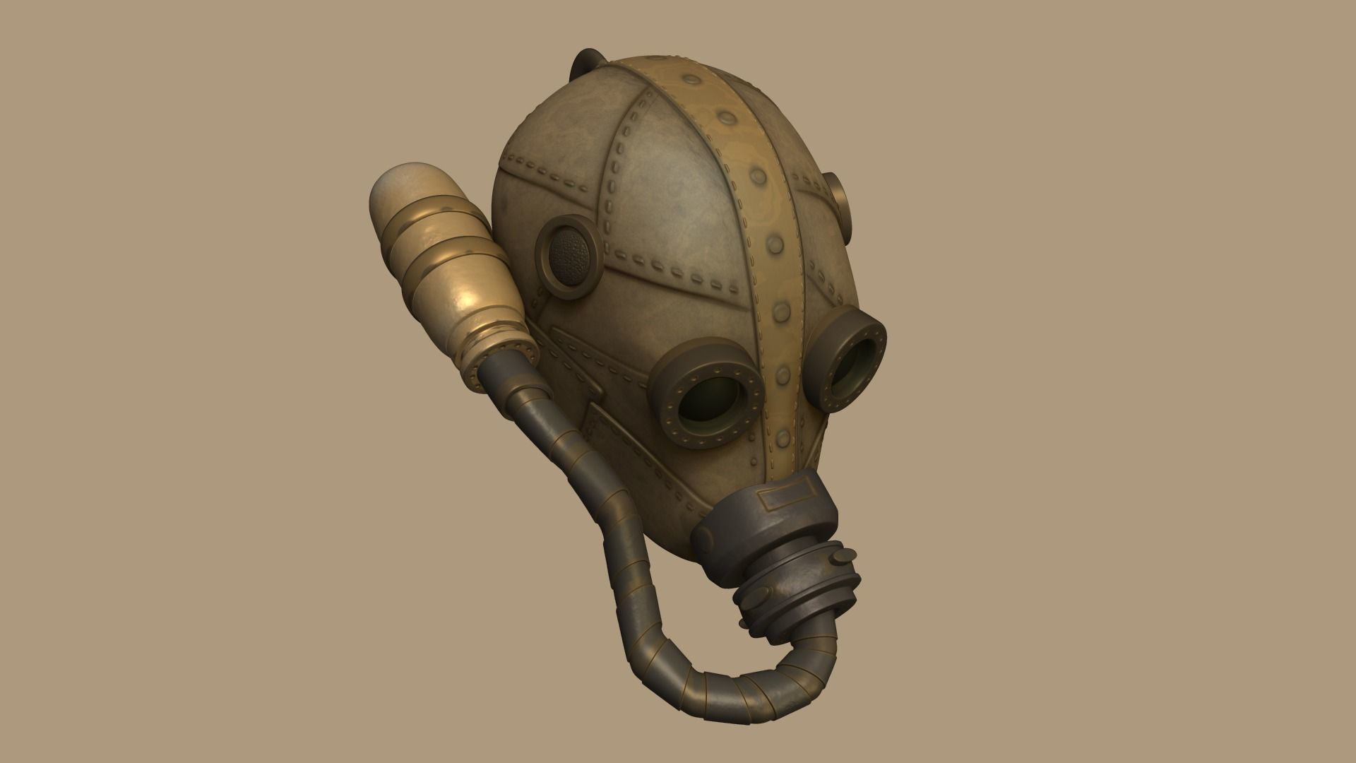 Wasteland Mask 01 - Sci-Fi Character Costume Low-poly 3D model_4