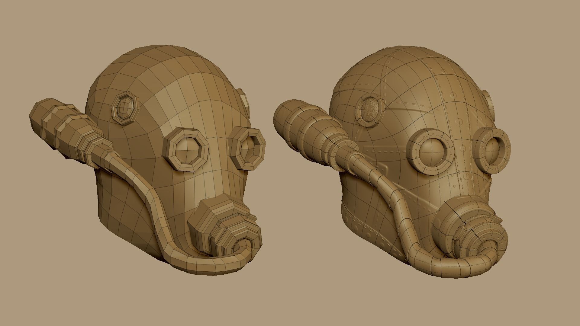 Wasteland Mask 01 - Sci-Fi Character Costume Low-poly 3D model_16
