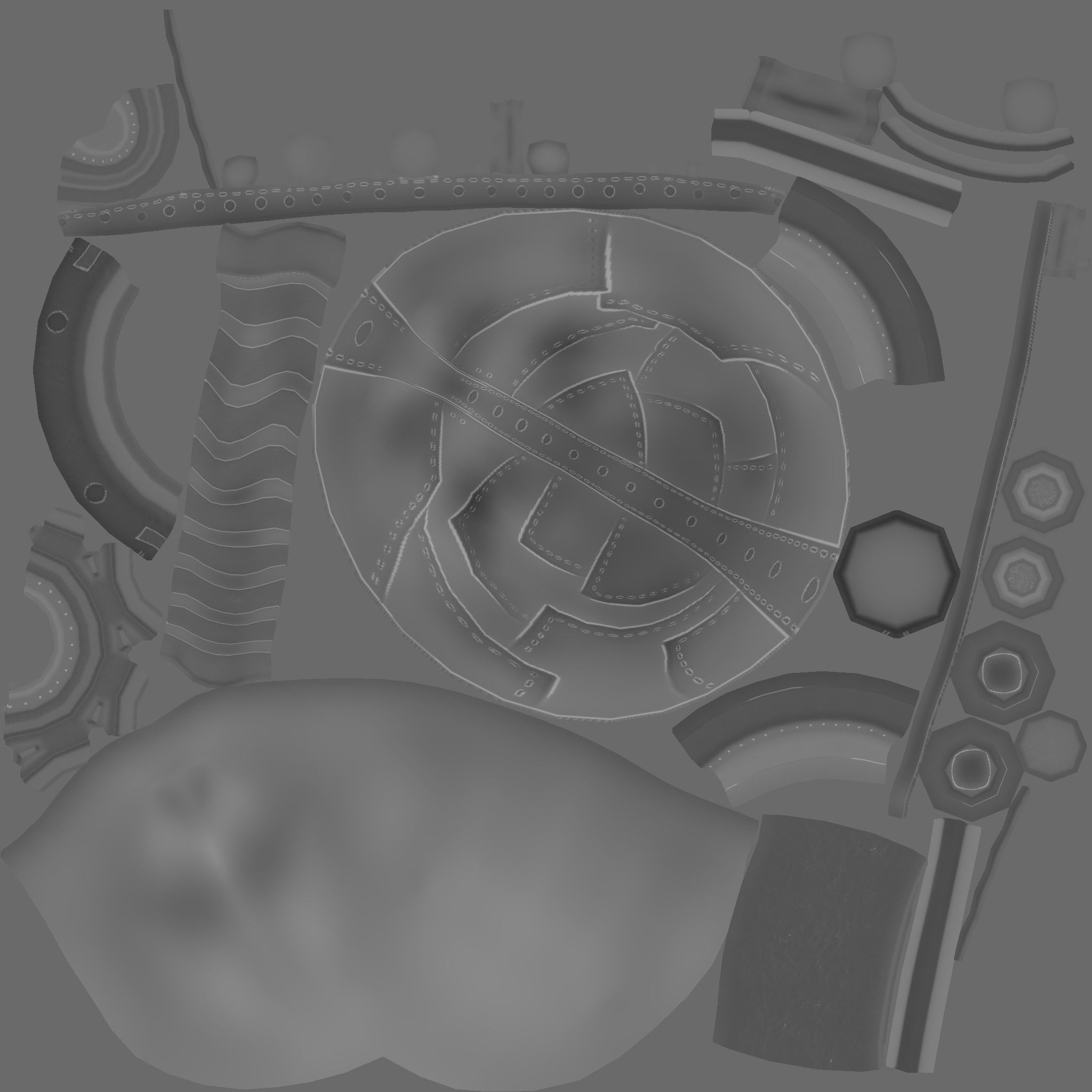 Wasteland Mask 01 - Sci-Fi Character Costume Low-poly 3D model_24