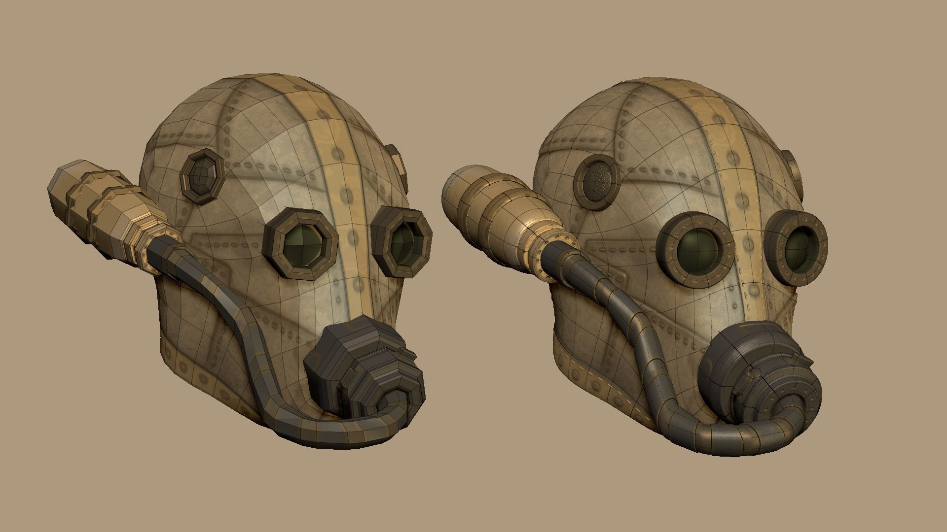 Wasteland Mask 01 - Sci-Fi Character Costume Low-poly 3D model_15