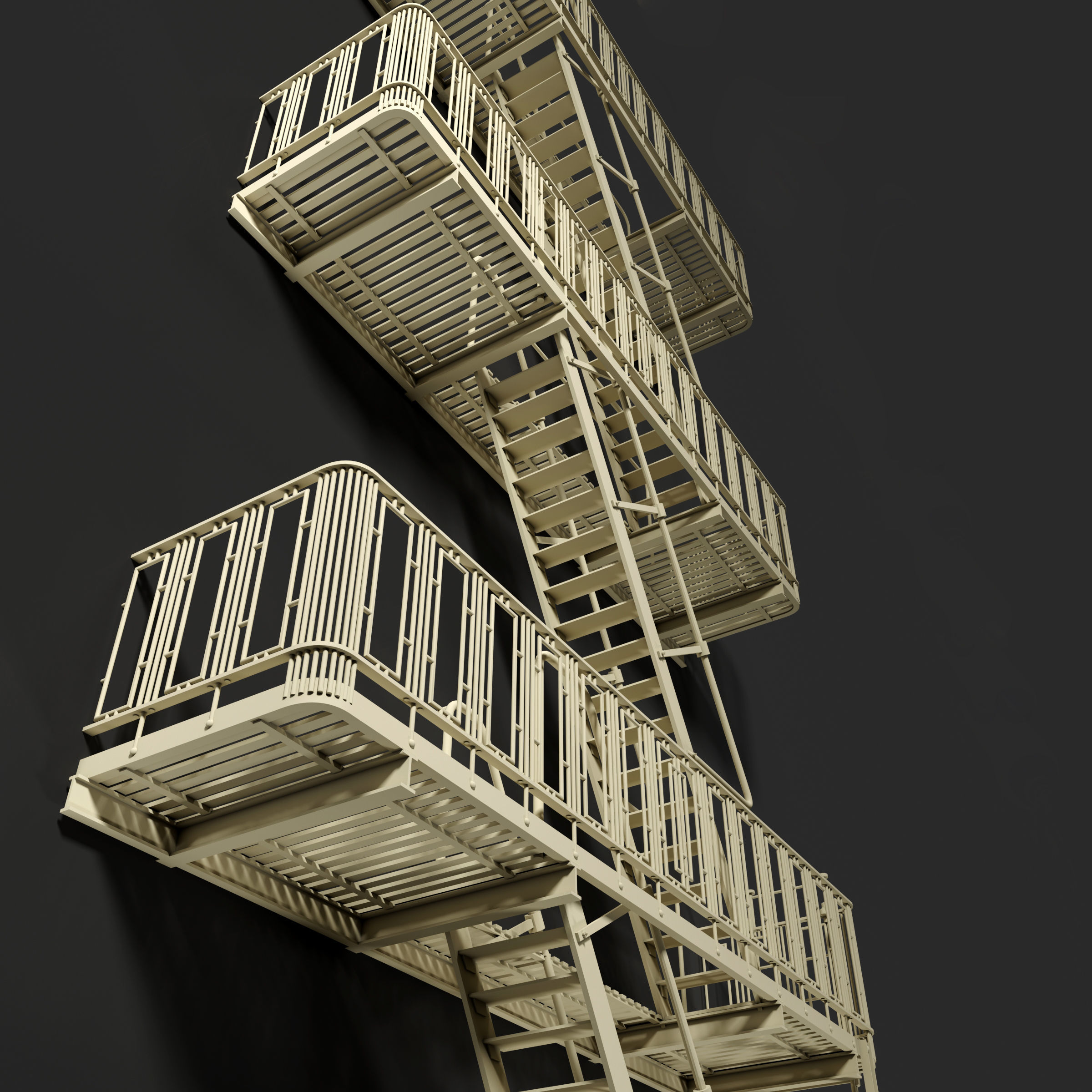 Fire Escape  3D model_3