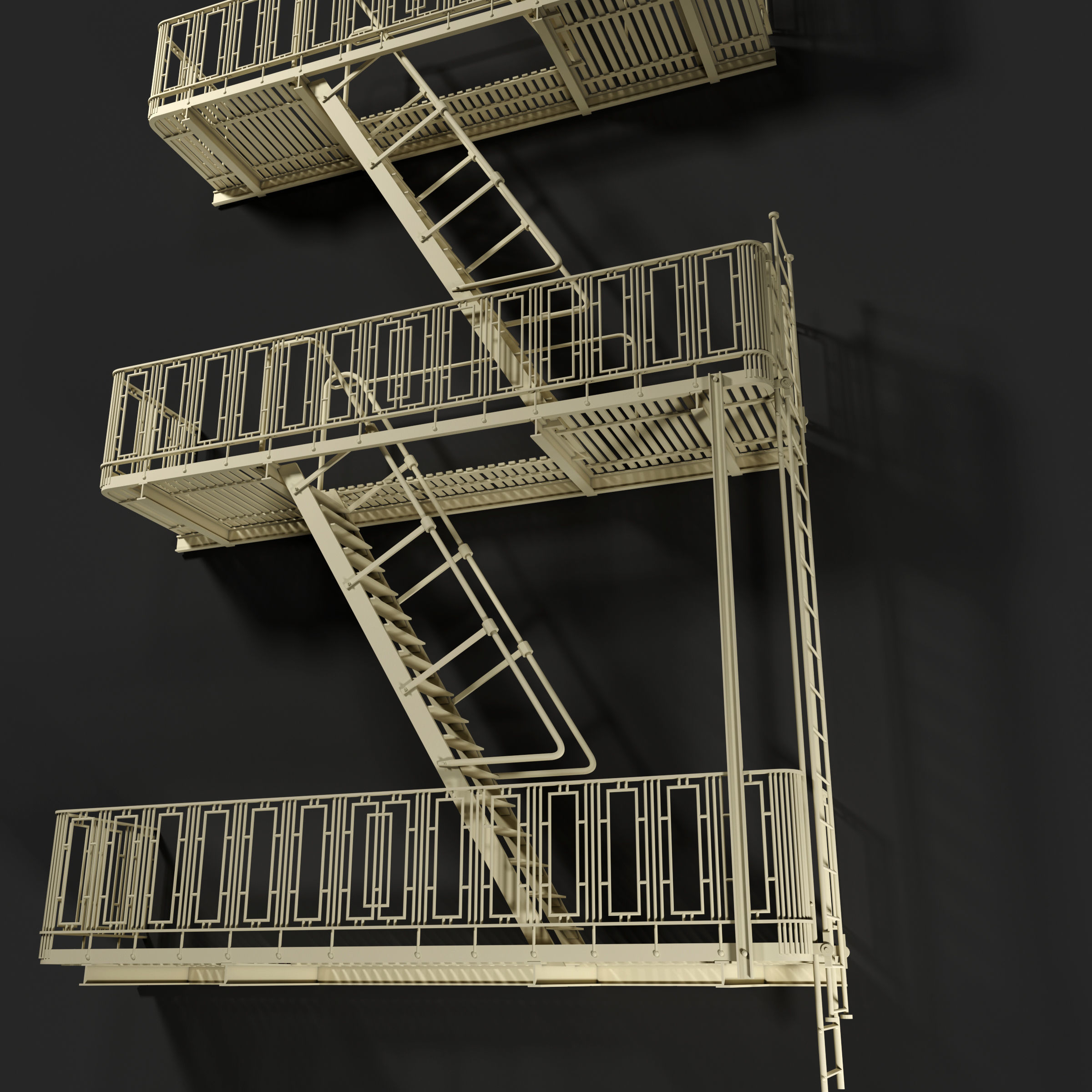 Fire Escape  3D model_1