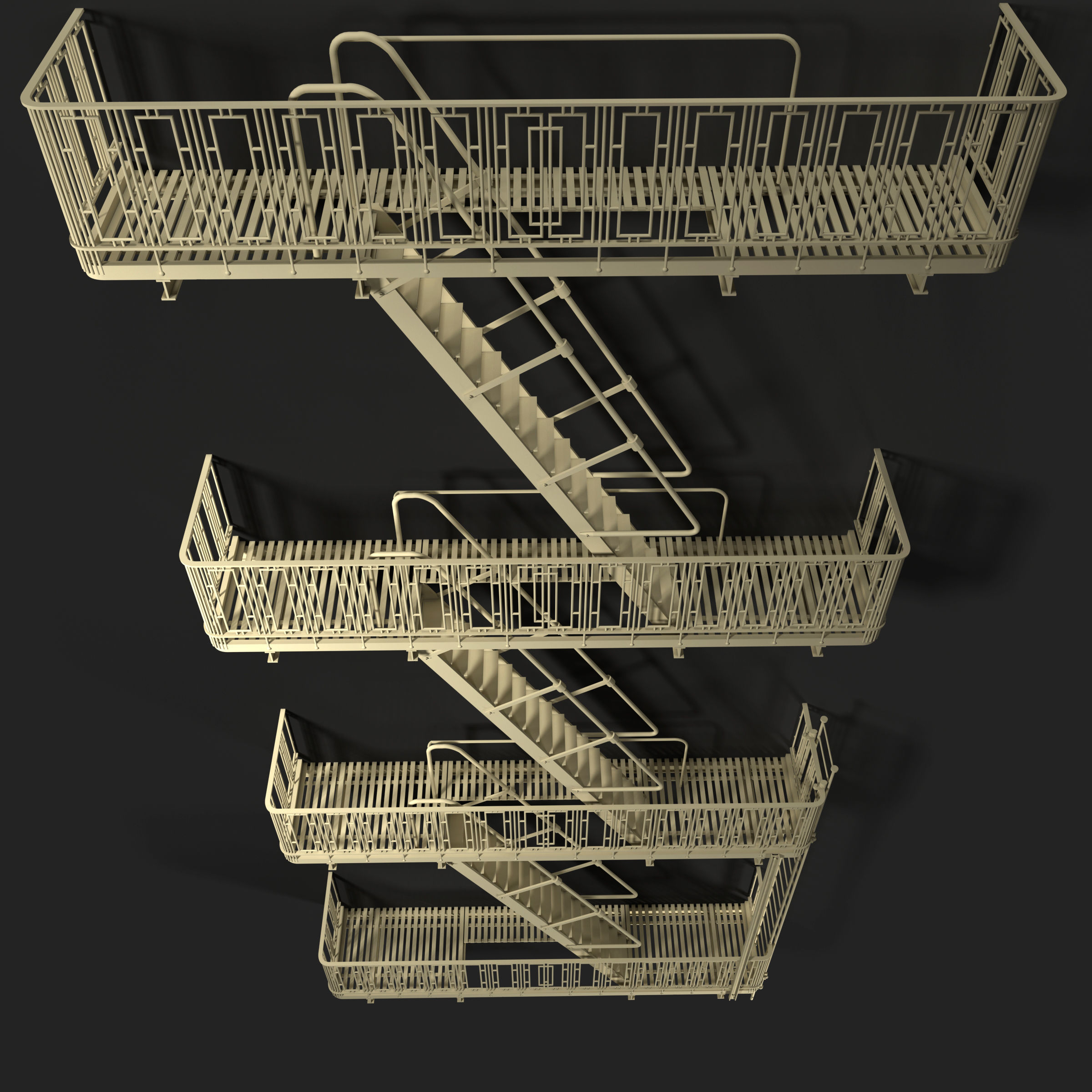 Fire Escape  3D model_2