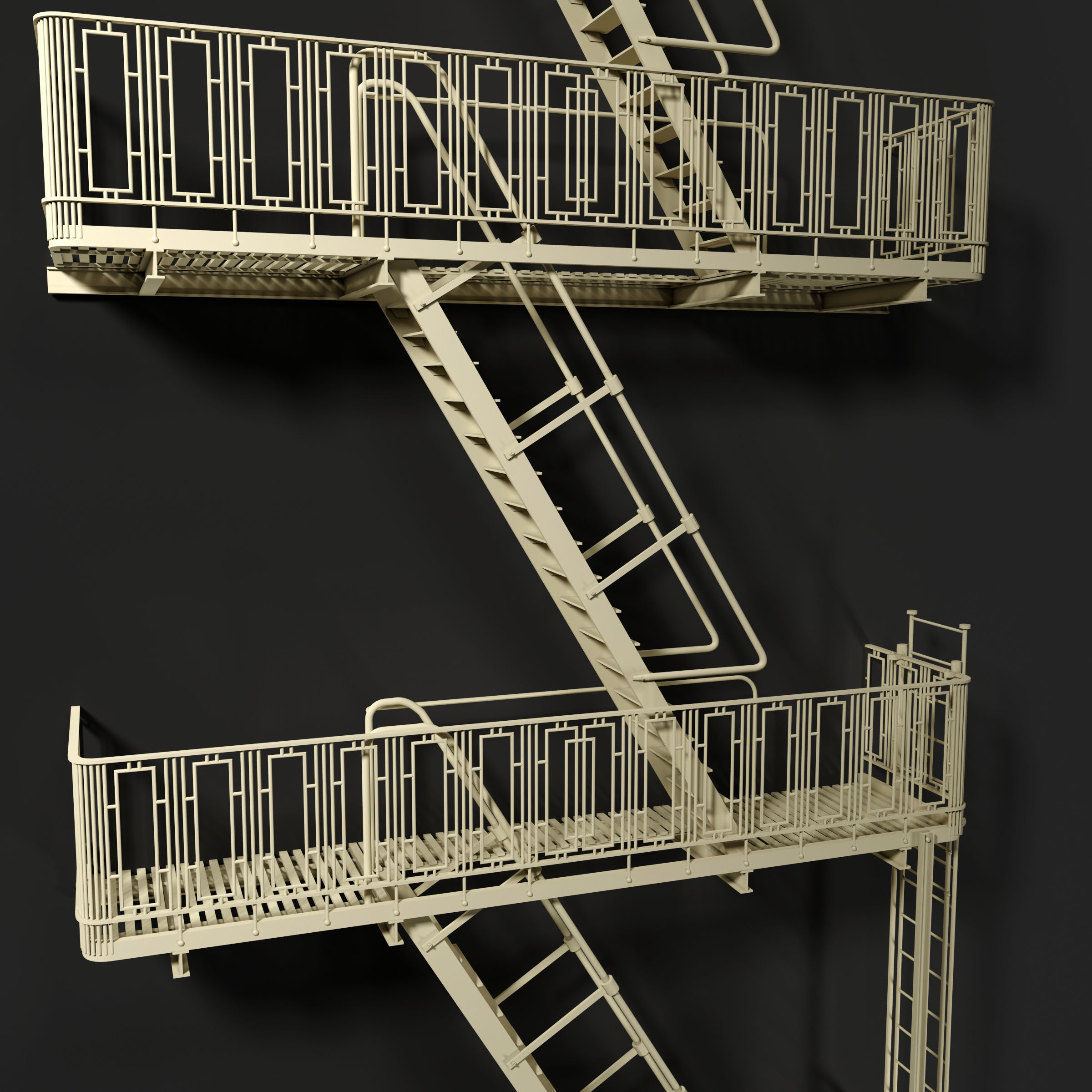 Fire Escape  3D model_4
