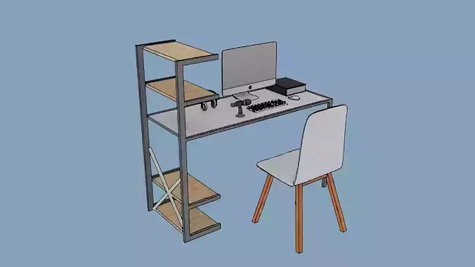 Stylized desk set up for Daz 3d and blender