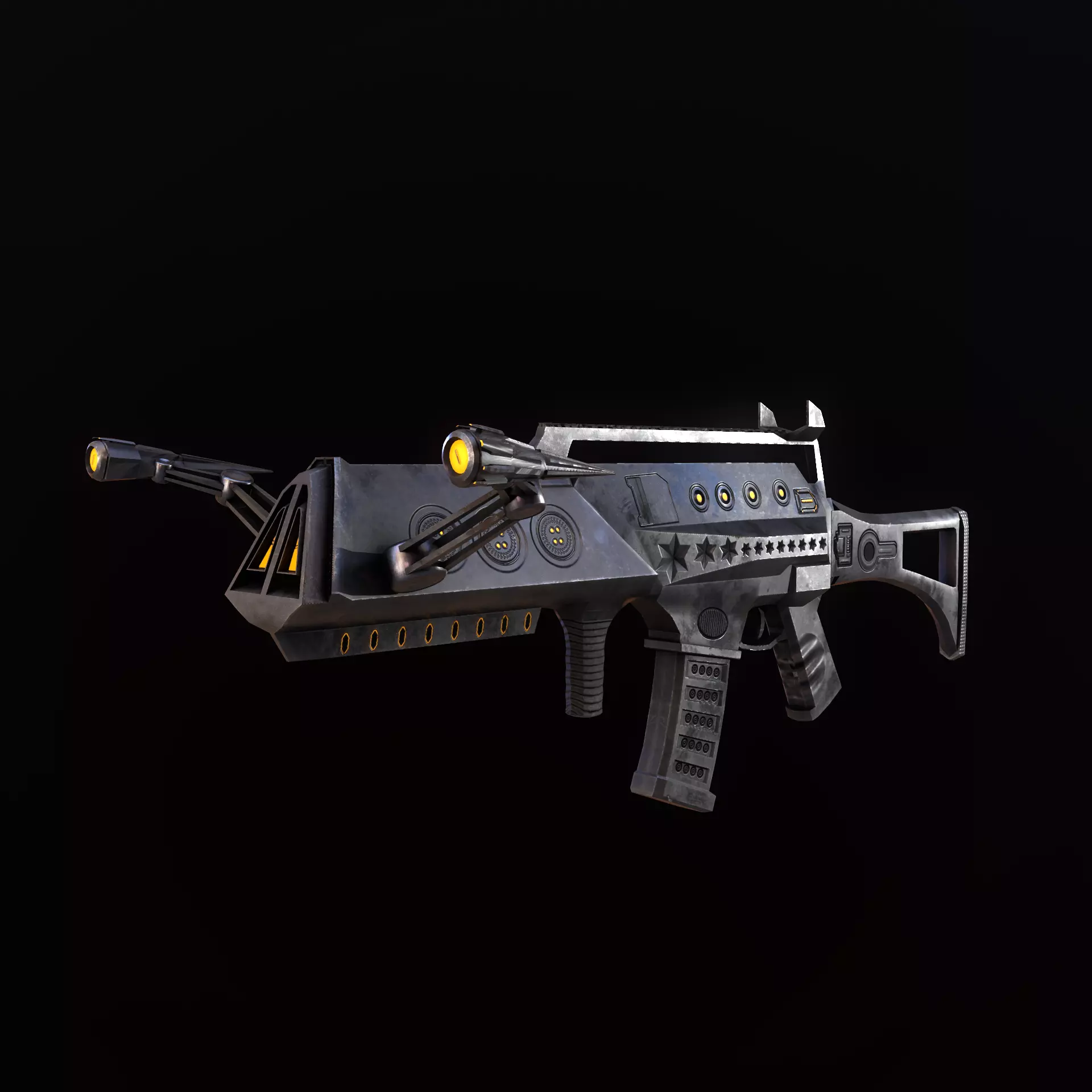 Sci-Fi Spider Riffle Low-poly 3D model_0