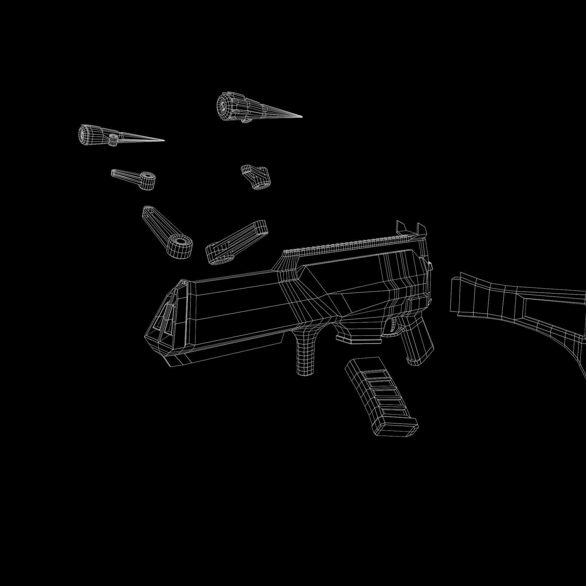 Sci-Fi Spider Riffle Low-poly 3D model_12