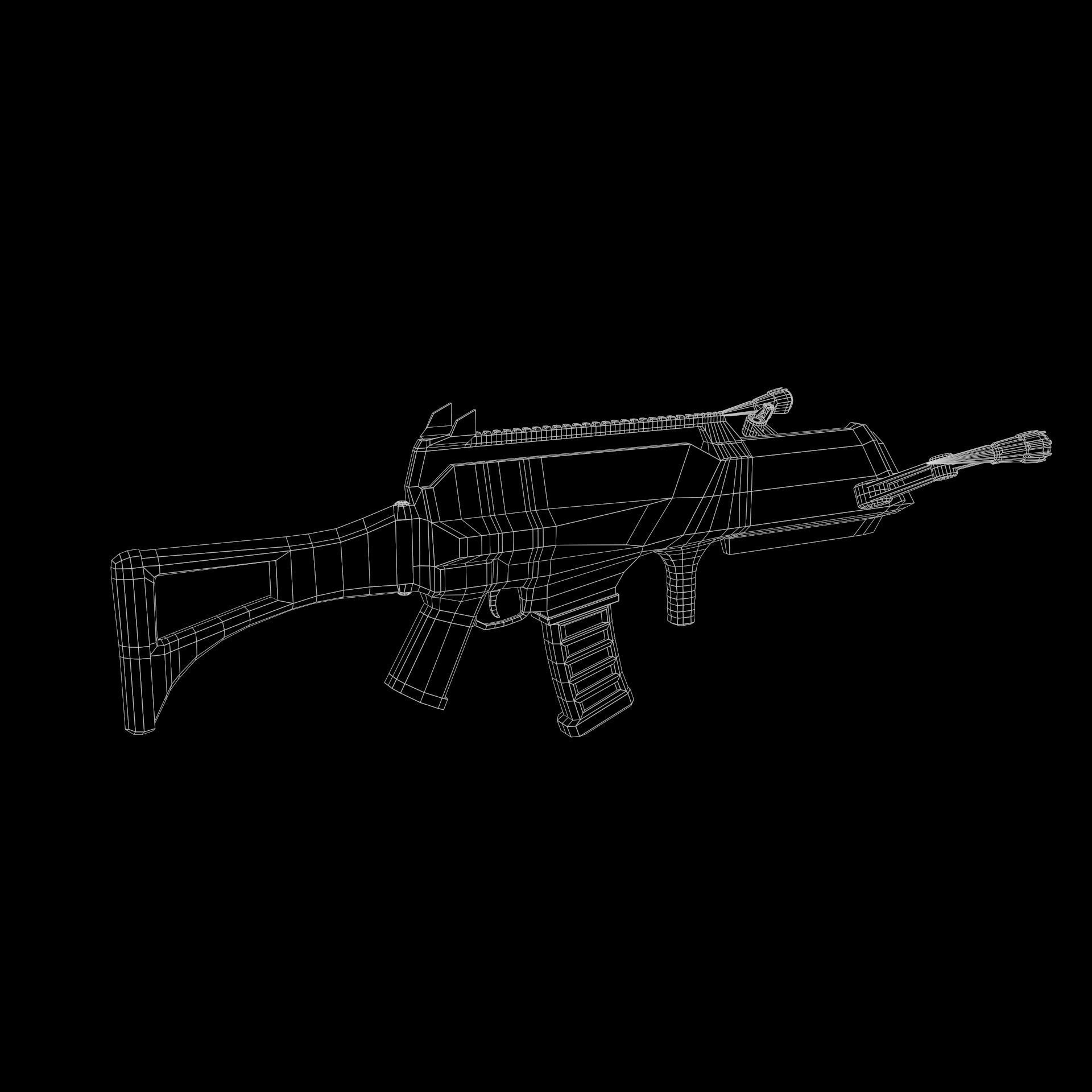 Sci-Fi Spider Riffle Low-poly 3D model_10