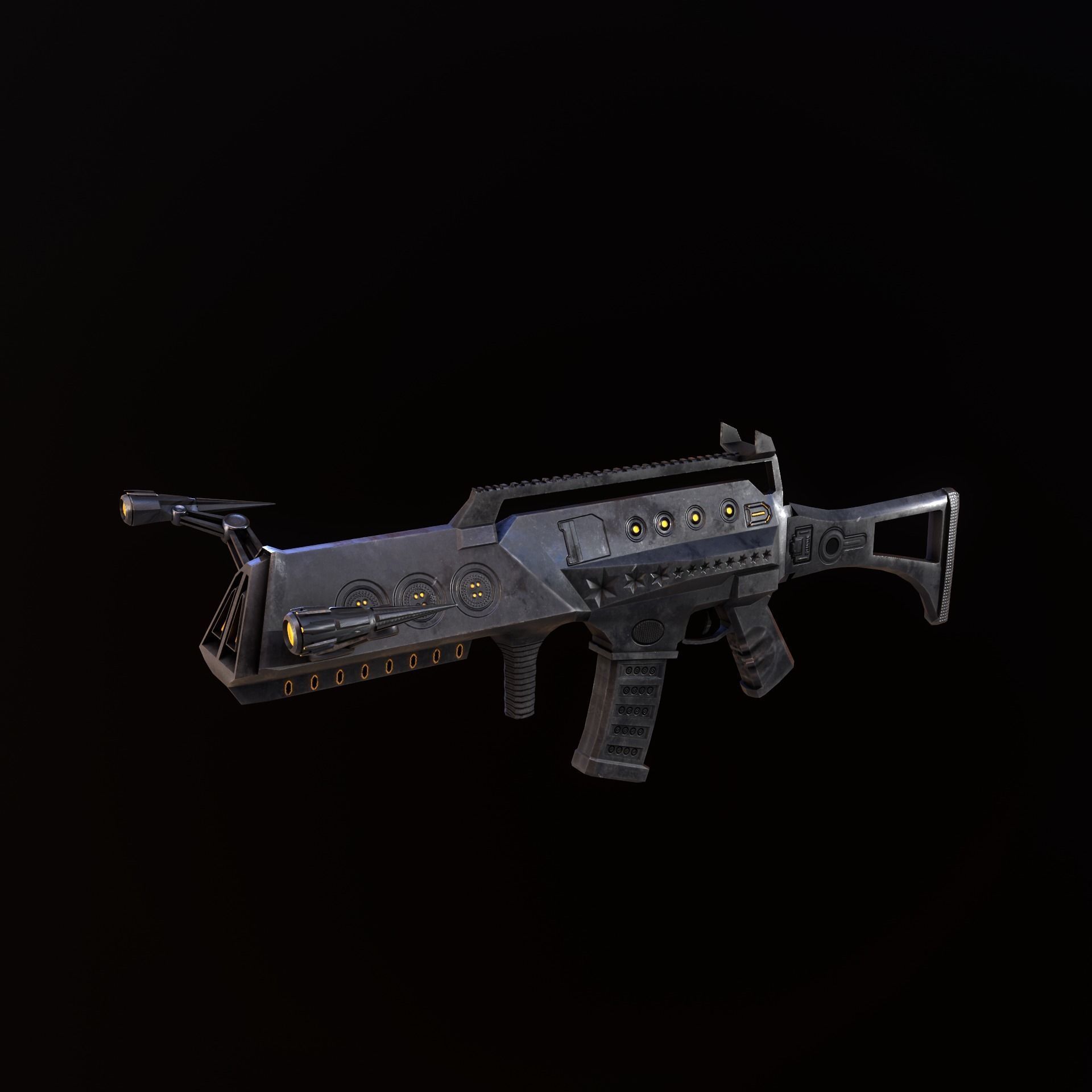 Sci-Fi Spider Riffle Low-poly 3D model_5