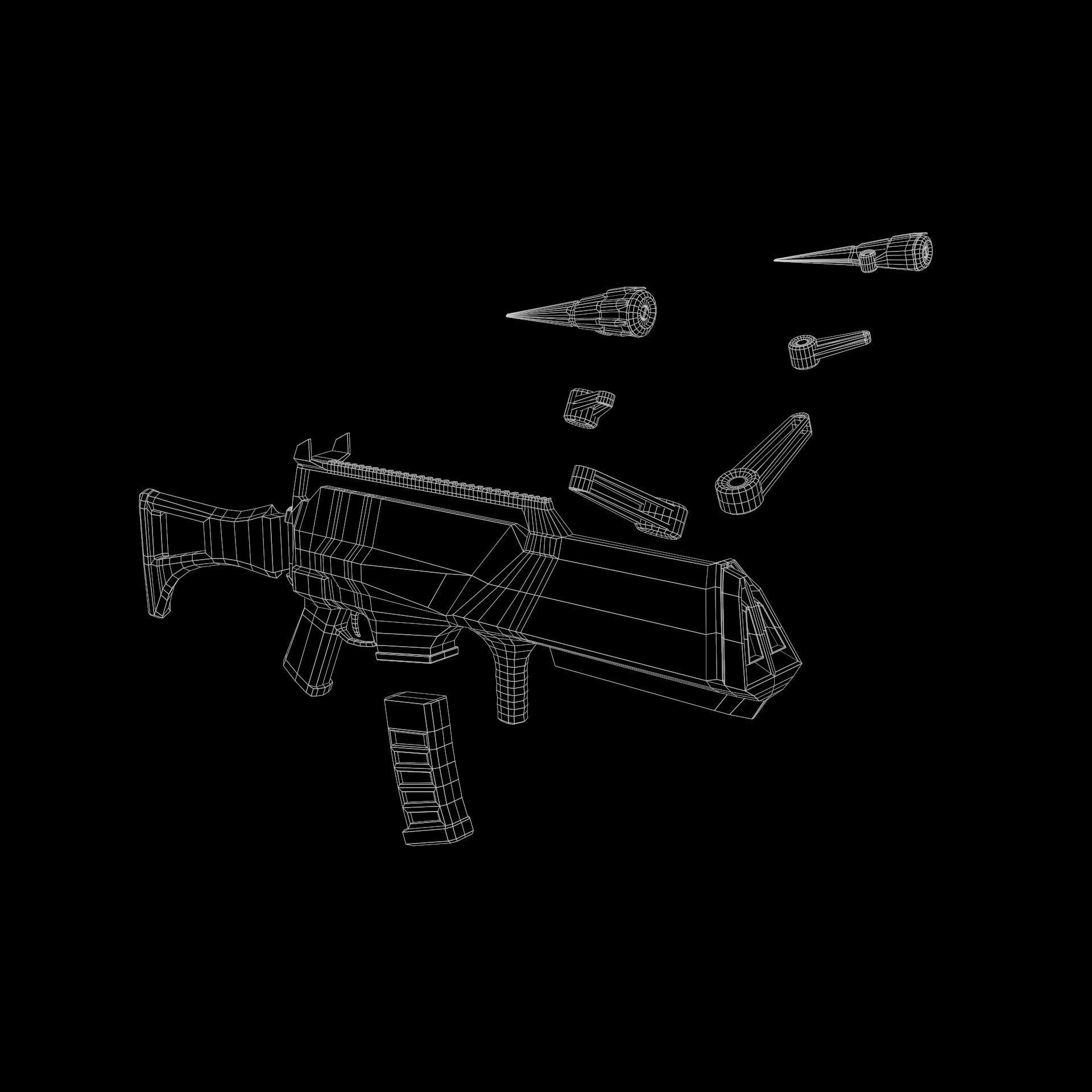 Sci-Fi Spider Riffle Low-poly 3D model_11