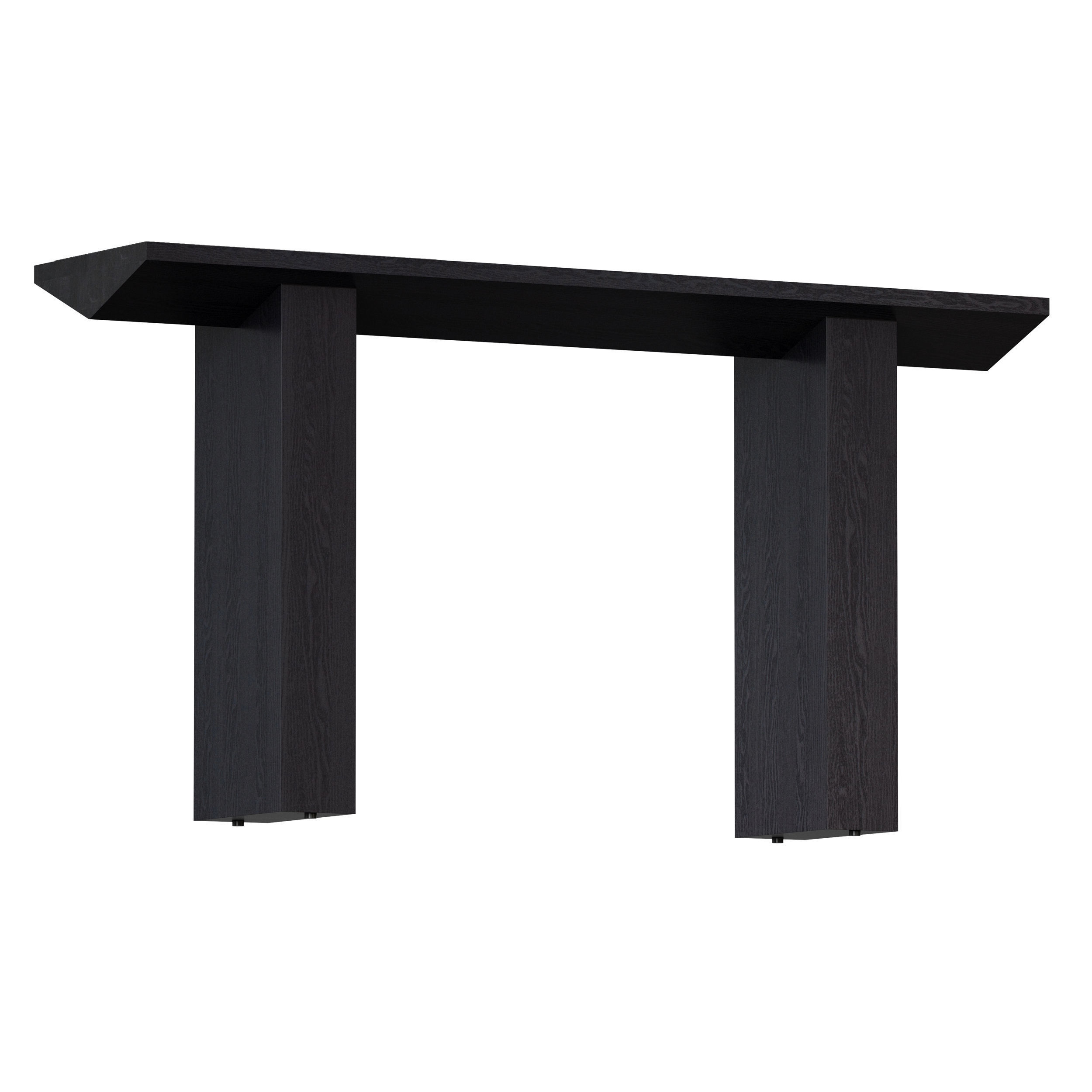 Van Charcoal Wood Console Table Crate and Barrel 3D model_1