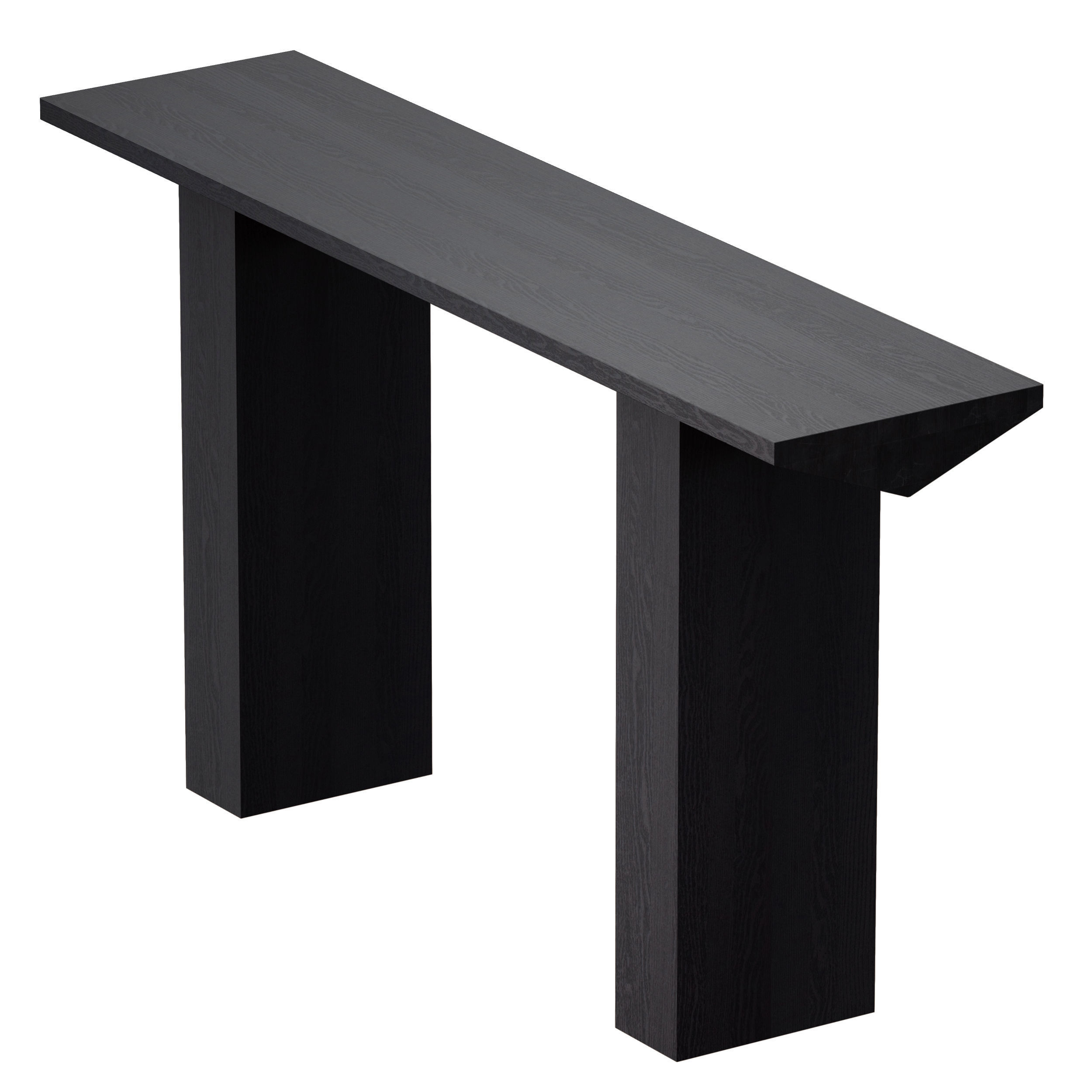 Van Charcoal Wood Console Table Crate and Barrel 3D model_7