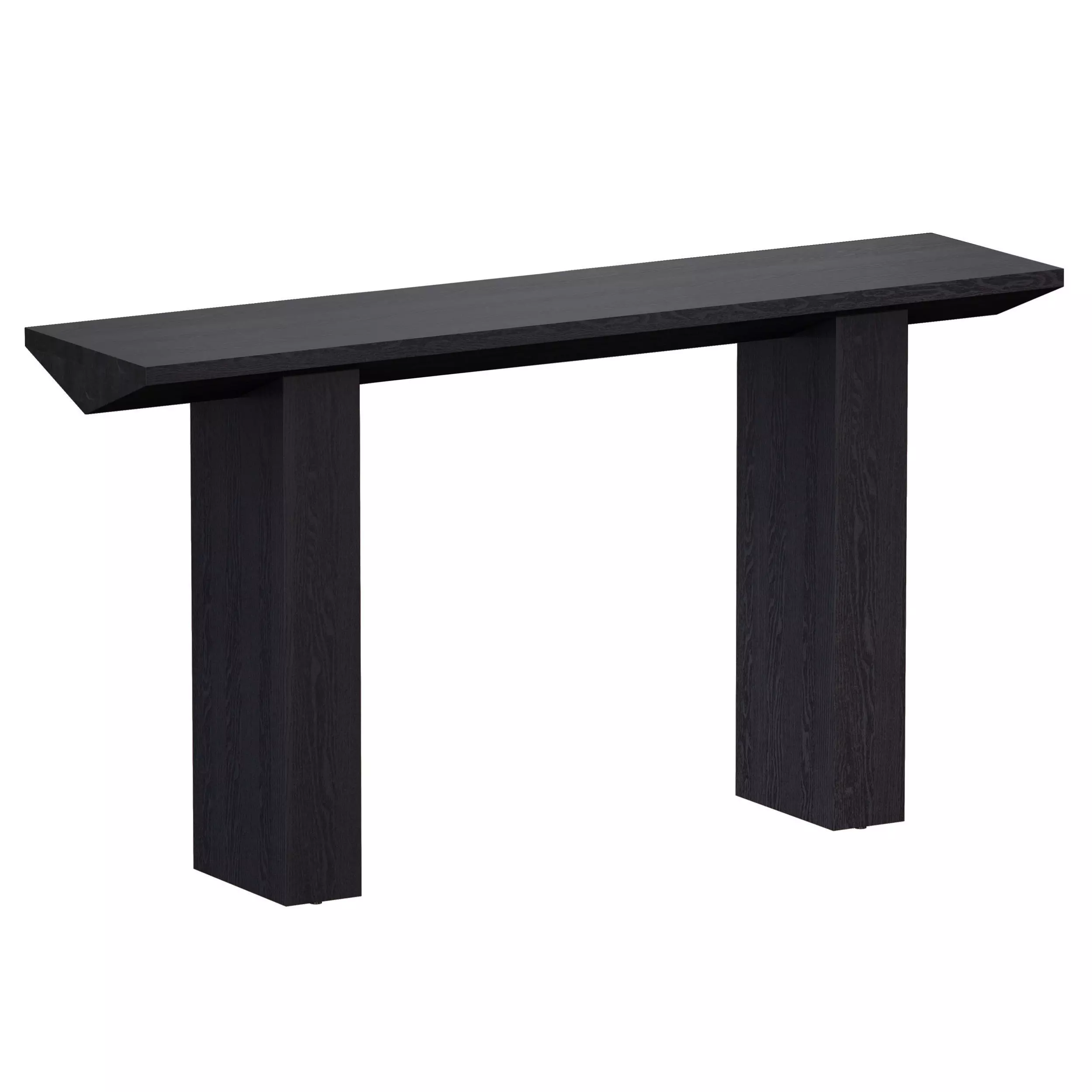 Van Charcoal Wood Console Table Crate and Barrel 3D model_0