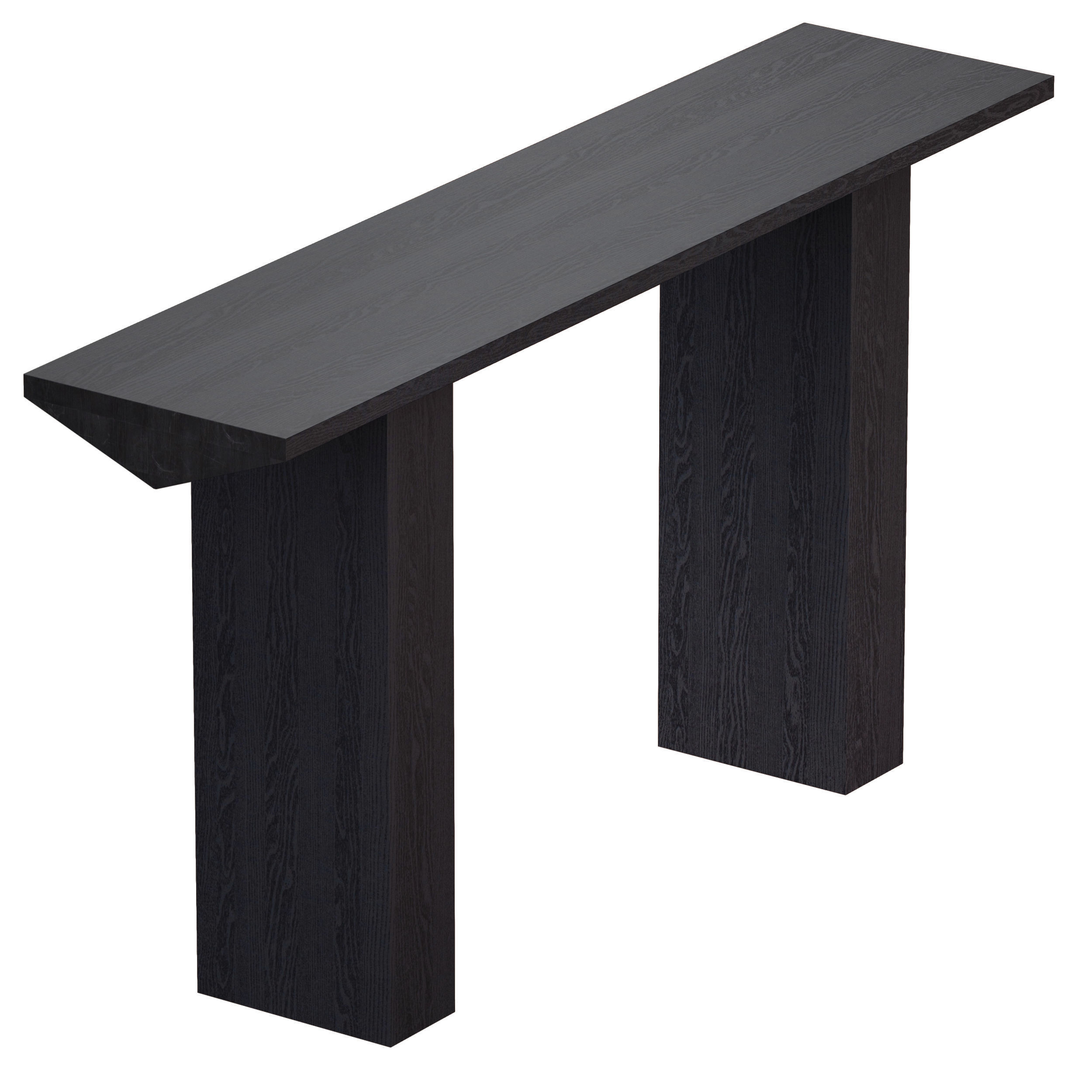Van Charcoal Wood Console Table Crate and Barrel 3D model_3