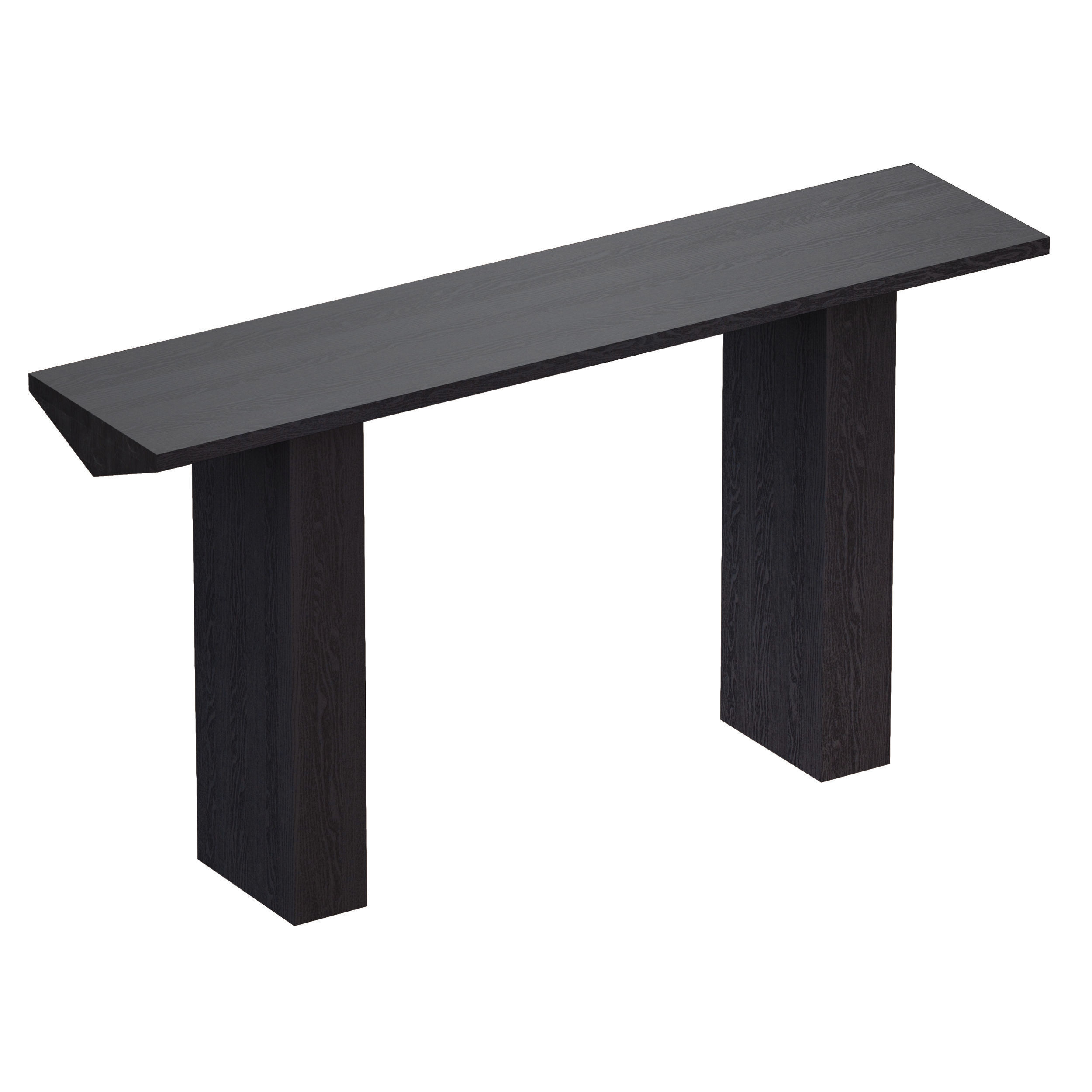 Van Charcoal Wood Console Table Crate and Barrel 3D model_2