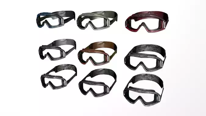 Military Gear Equipment Goggles Game Ready Low-poly 3D model