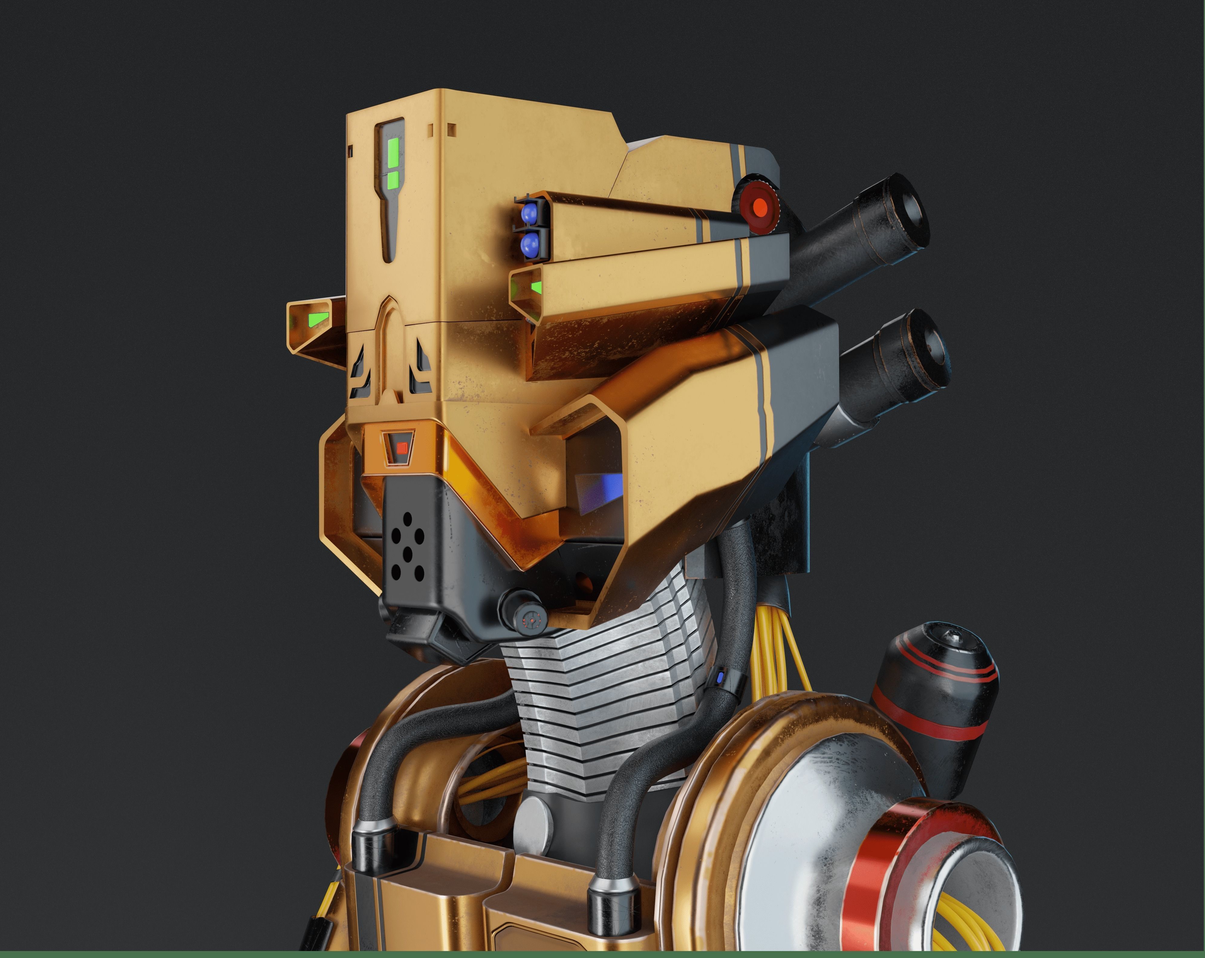 Sci-fi Robot SINNER Low-poly 3D model_5