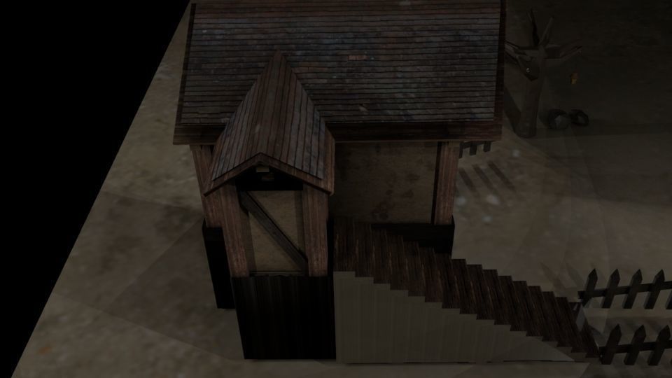 Medieval Blacksmith House Low-poly 3D model_4