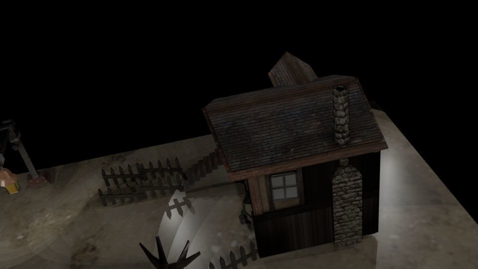 Medieval Blacksmith House Low-poly 3D model_2