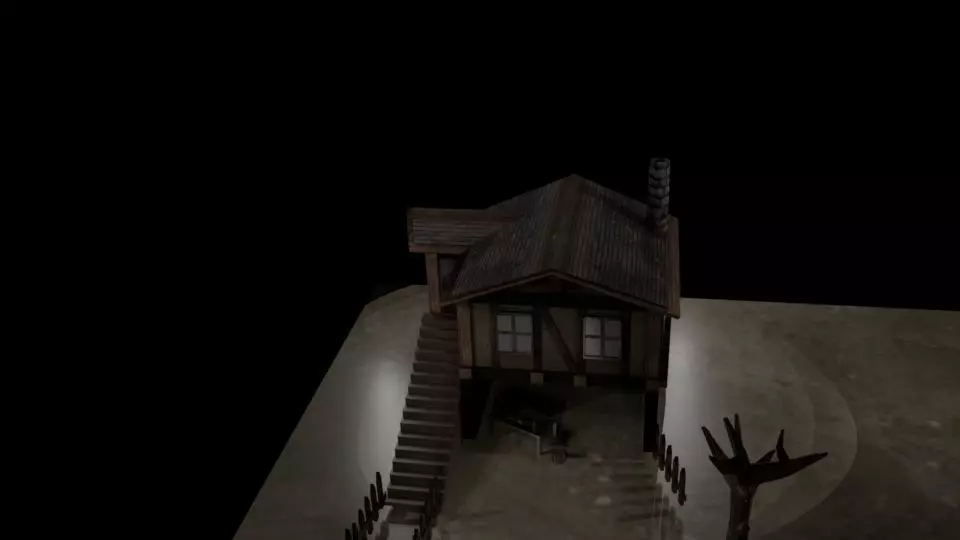 Medieval Blacksmith House Low-poly 3D model_0