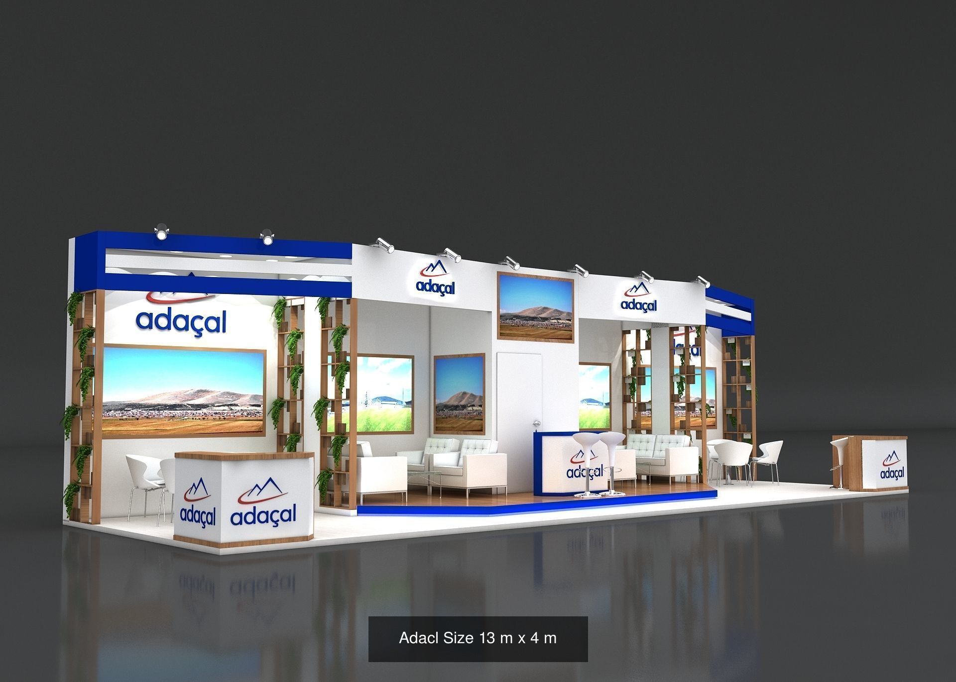 Giant set exhibition stand design for company 3D Model Collection